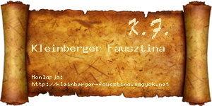 Kleinberger Fausztina névjegykártya